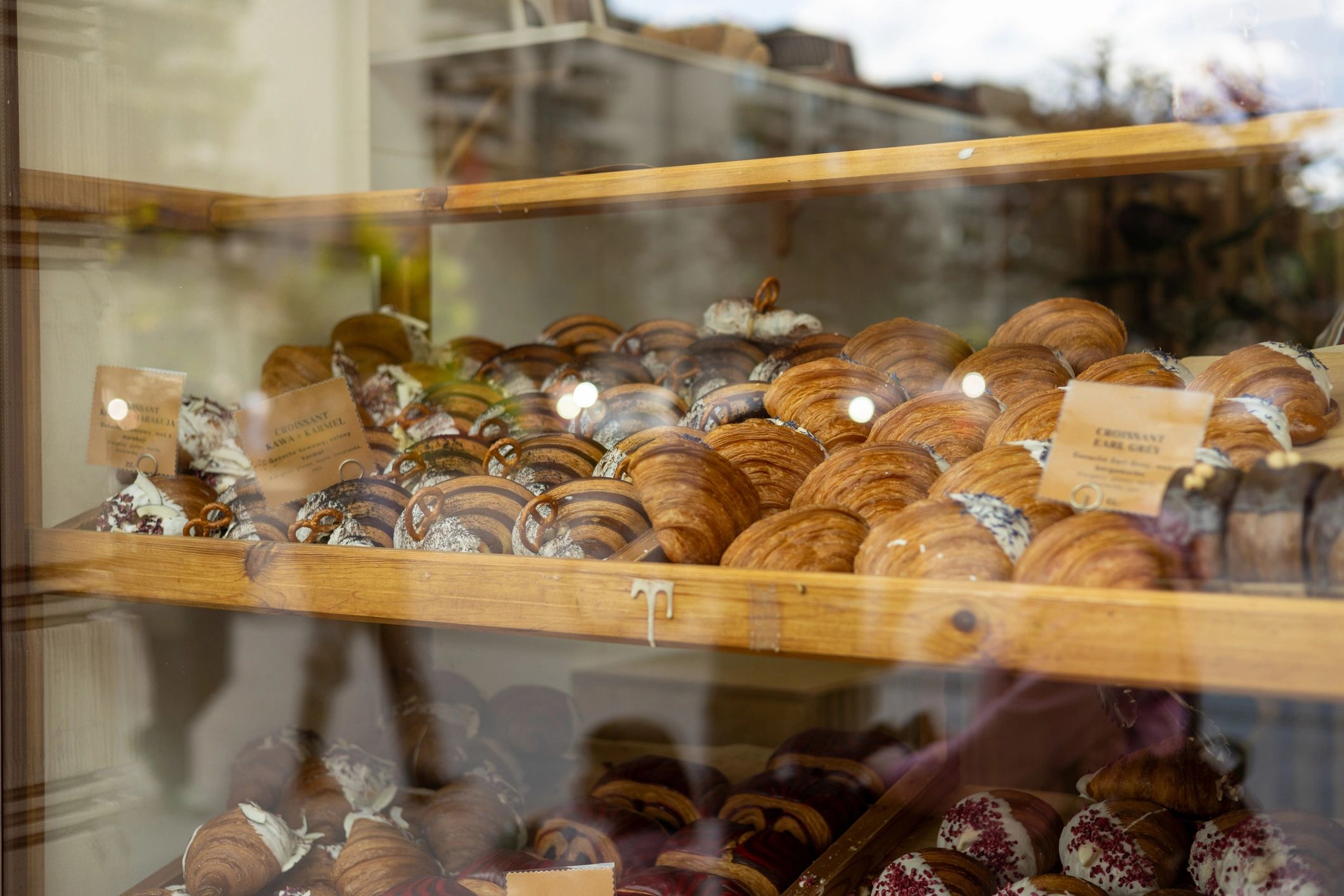 Cake display at LepaPekarka bakery